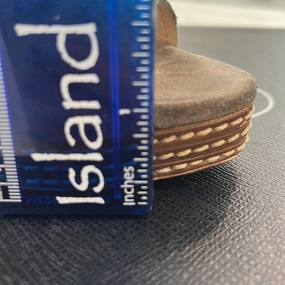 PRADA CALCUTURA GREY SUEDE PLATFORM SLINGBACK SIZE EU 37.5 US 7.5 - Picture 11 of 13